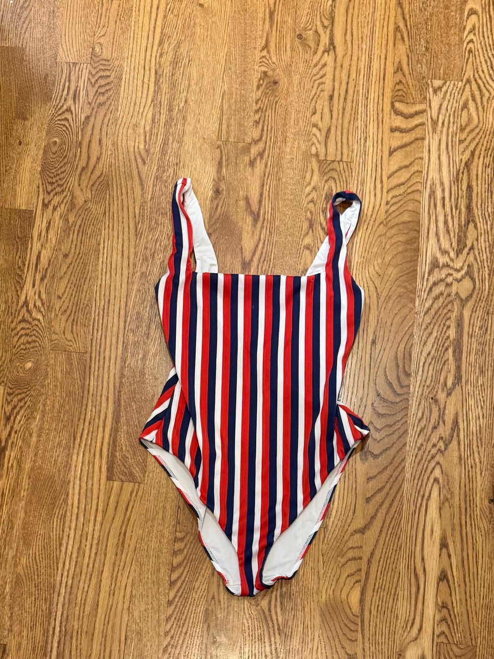 Show Me Your MuMu Red, White & Blue Vertical Stripe One-Piece Swim